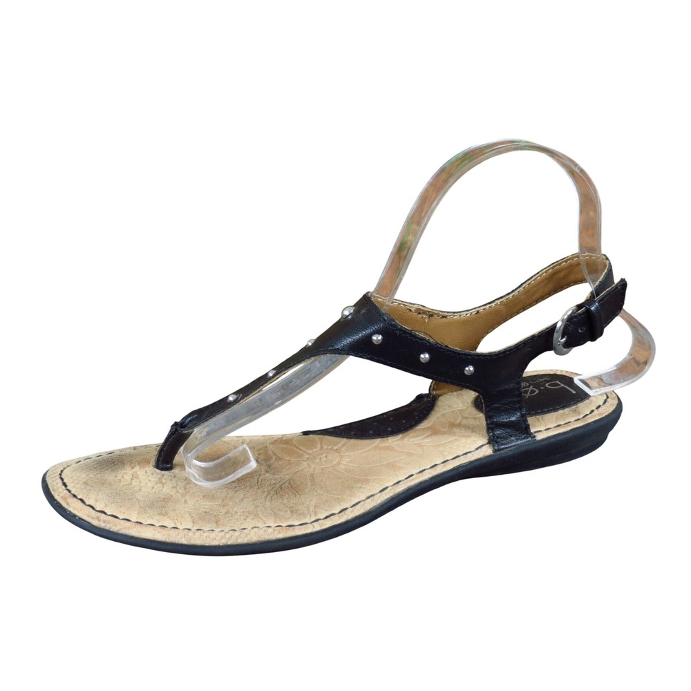 b.o.c. Born Concept Women T-Strap Thong Sandal 9M Summer Travel Black Studded